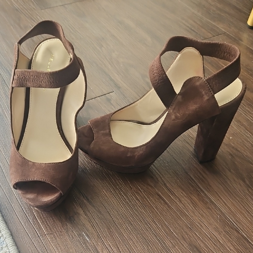 Pelle Moda Chocolate Brown Suede Heels